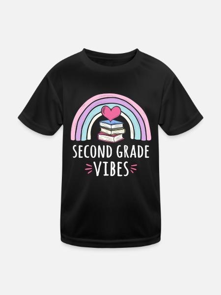 Zweite Klasse Stimmung - Kinder Funktions-T-Shirt - Schwarz - Vorne