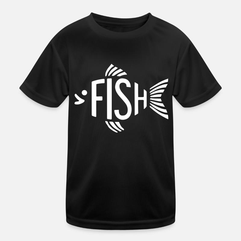 Fish Bone Skeleton Herringbone Fishing Kids Functional T-Shirt