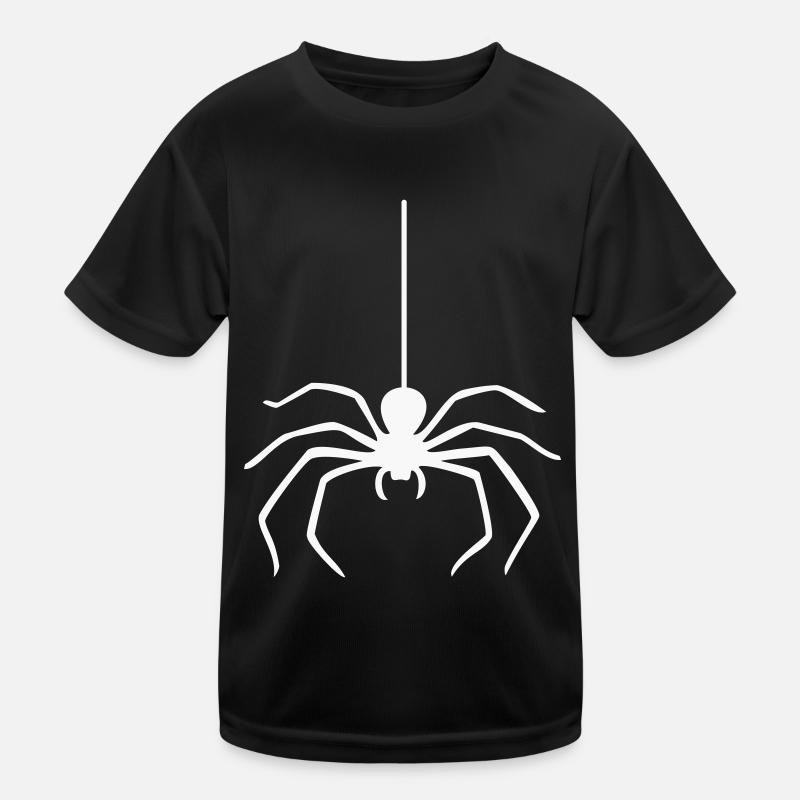 Spider / Spinne - Kinder Funktions-T-Shirt - Schwarz