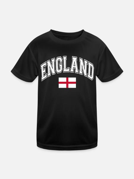 England Flag - Kids Functional T-Shirt - black - Front