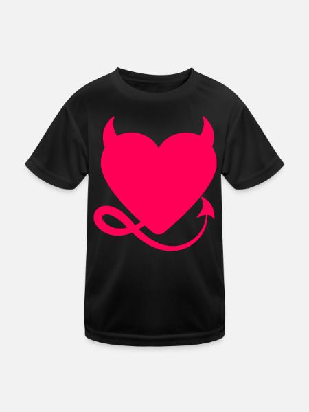 Heart Devil - Kids Functional T-Shirt - black - Front