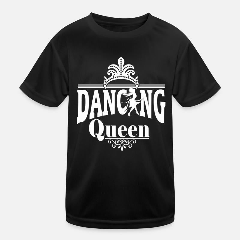 Krone Tanzen Dancing Queen mit Tänzerin - Kinder Funktions-T-Shirt - Schwarz