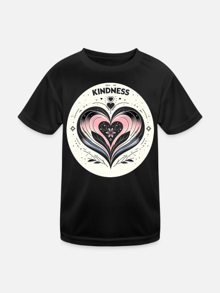 Herz der Güte Kunst - Kinder Funktions-T-Shirt - Schwarz - Vorne