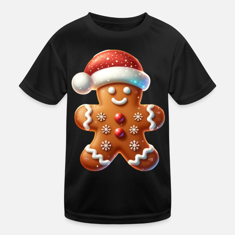 Gingerbread Gingerbread Man Xmas Kids Functional T-Shirt