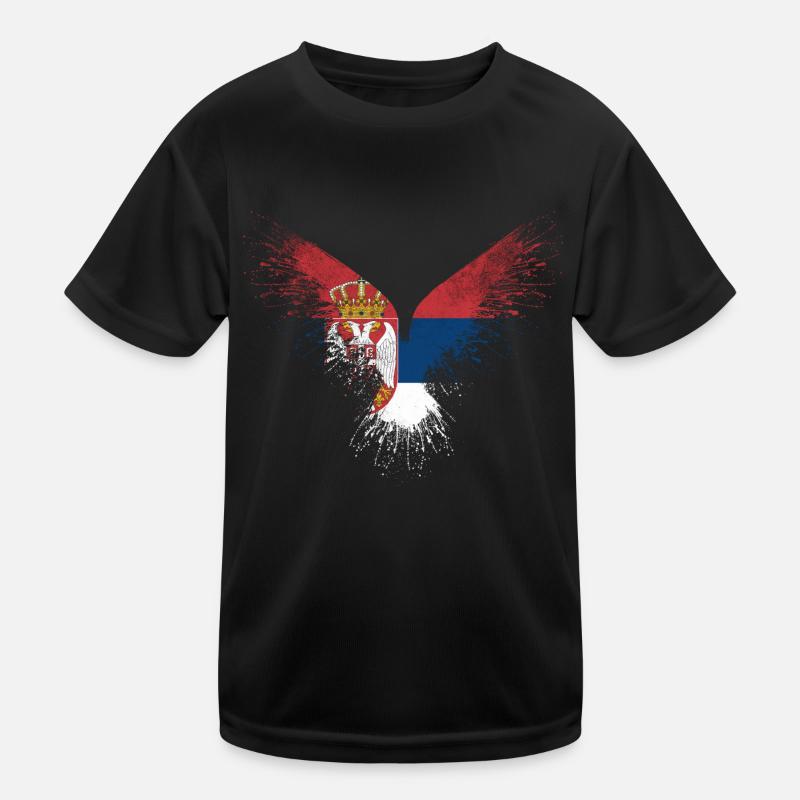 Serbia Eagle Flag Kids Functional T-Shirt