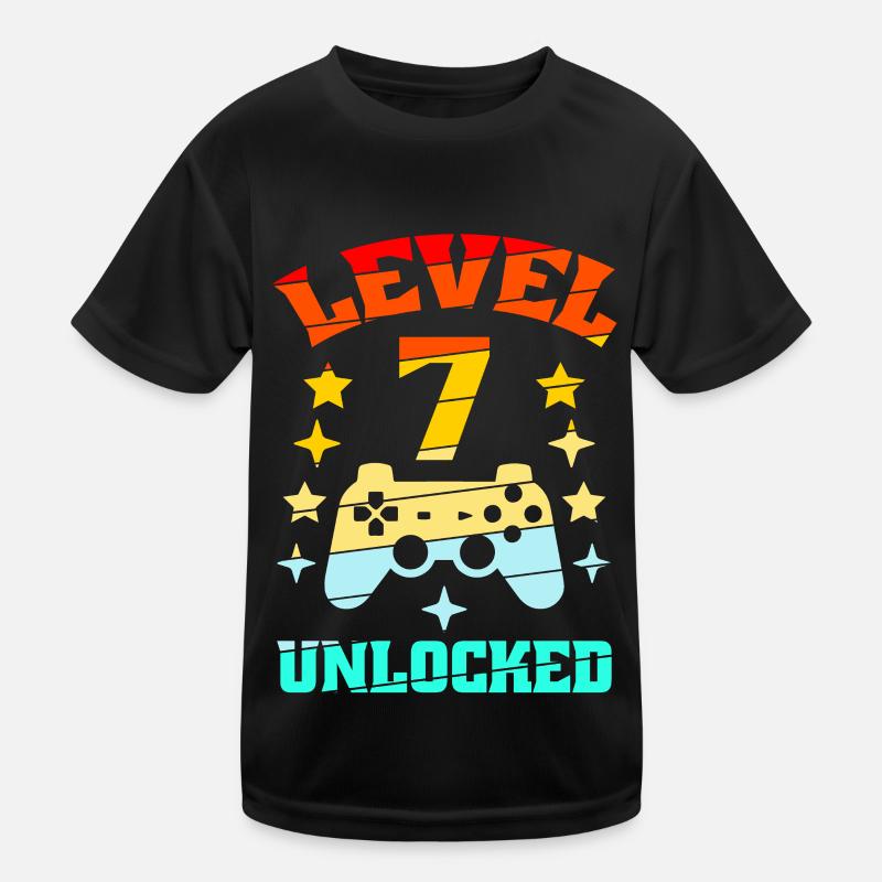 7th Birthday Level 7 unlocked Kids Functional T-Shirt