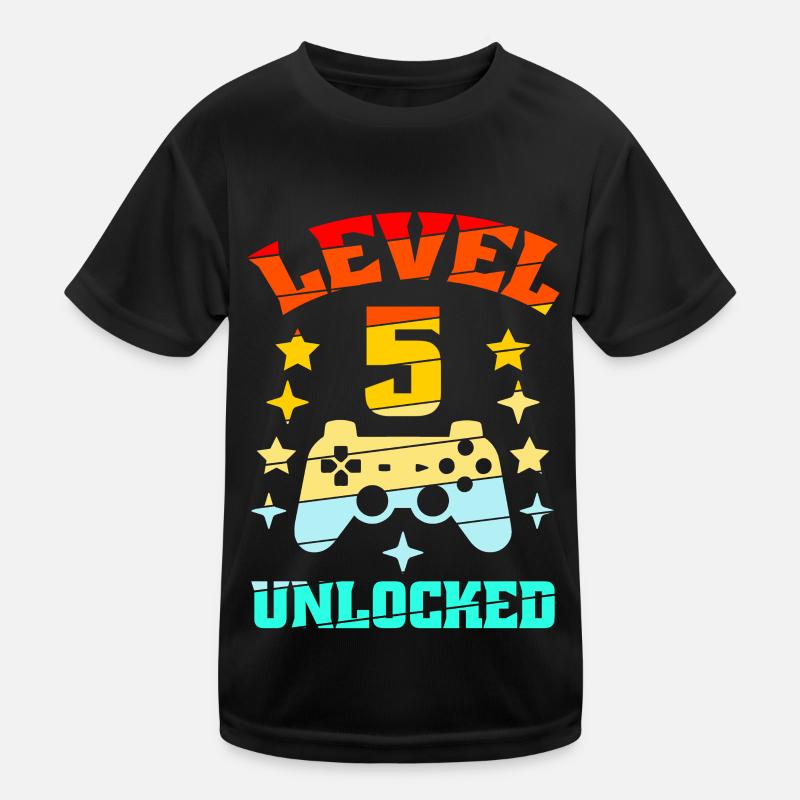 5. Geburtstag Level 5 unlocked Kinder Funktions-T-Shirt