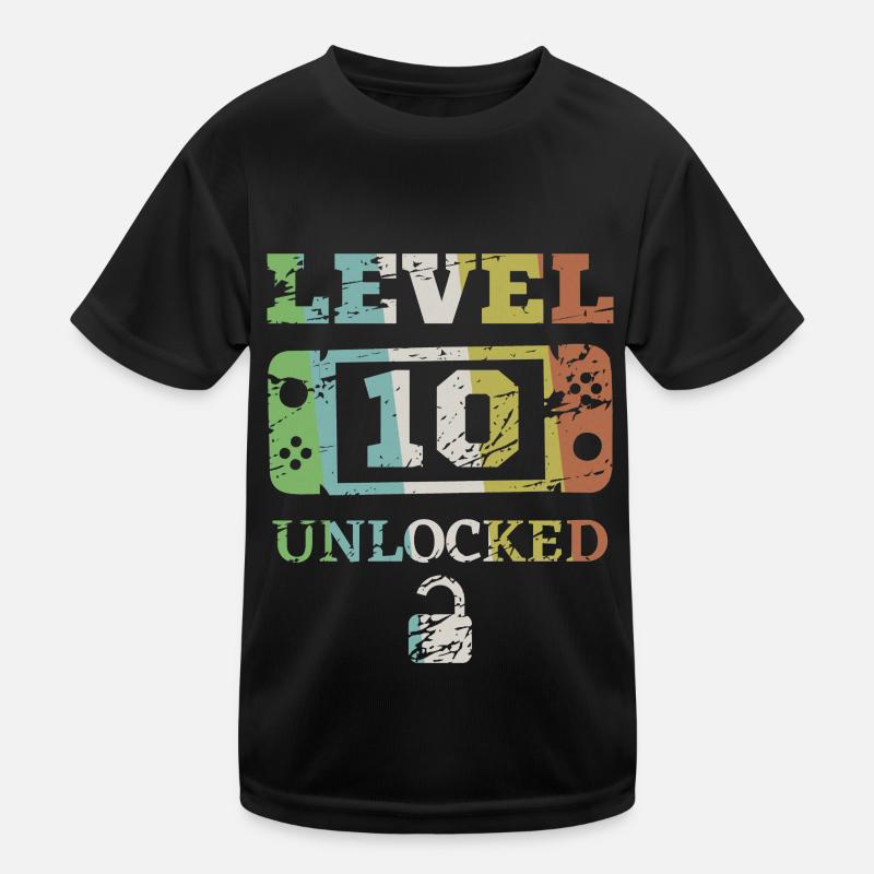 Level 10 freigeschaltet 10. Geburtstag Kinder Funktions-T-Shirt