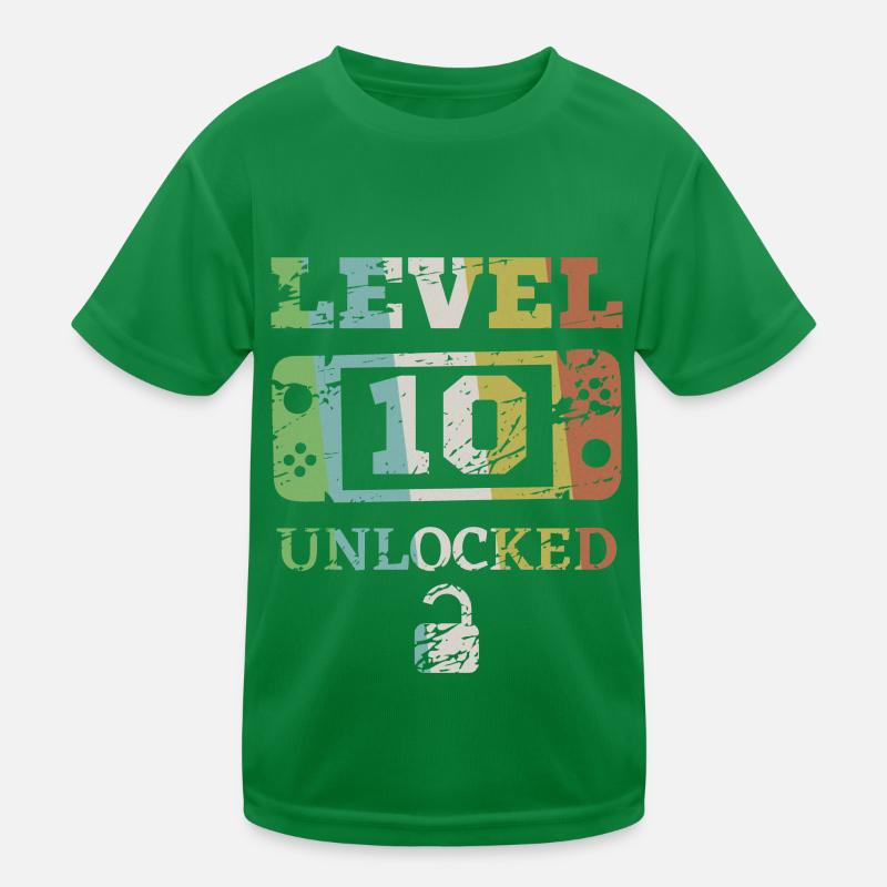Niveau 10 débloqué 10e anniversaire T-shirt sport Enfant