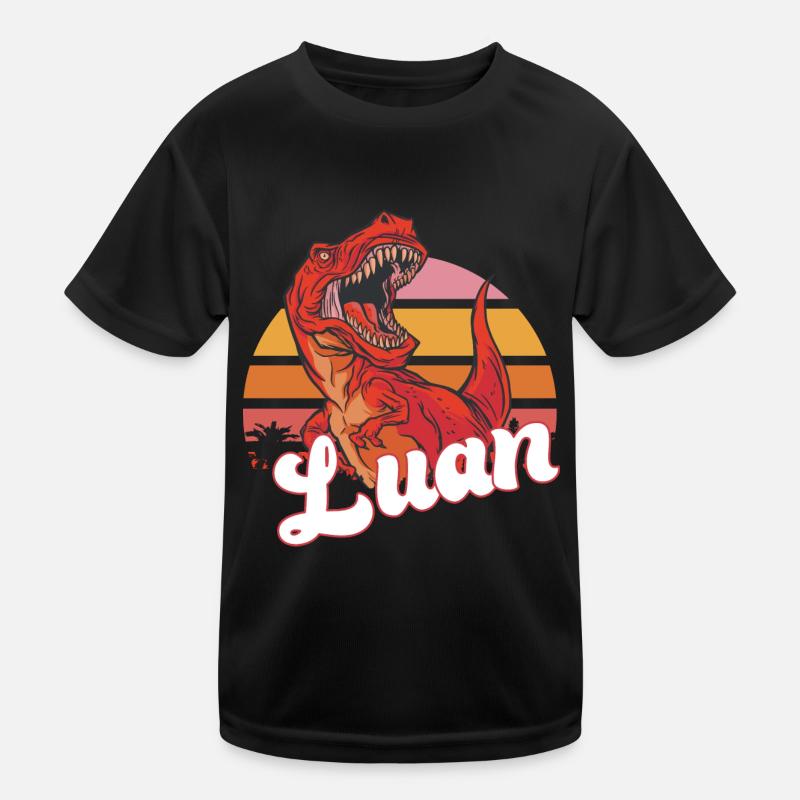 LUAN - Beautiful boy name with T-REX Dino Kids Functional T-Shirt