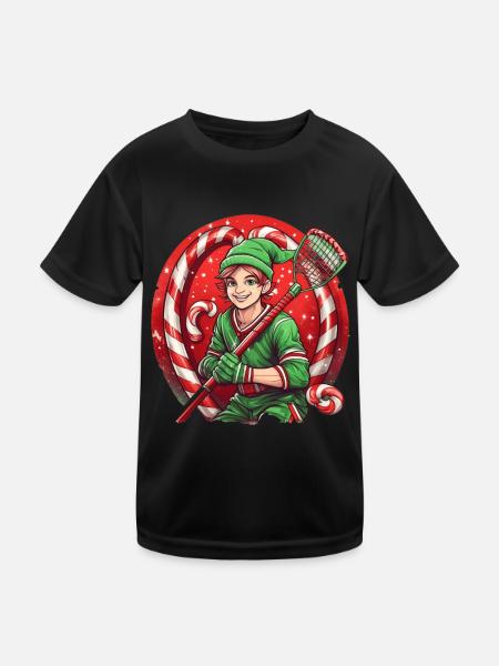 Crosse des elfes de Noël - T-shirt sport Enfant - noir - Devant