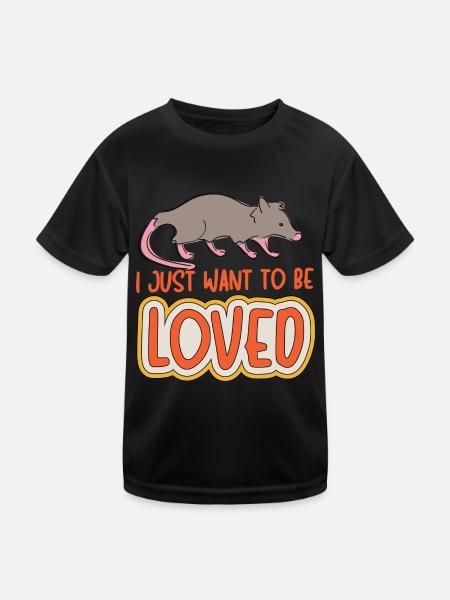 Opossum Ironisches Sprichwort Süßes - Kinder Funktions-T-Shirt - Schwarz - Vorne