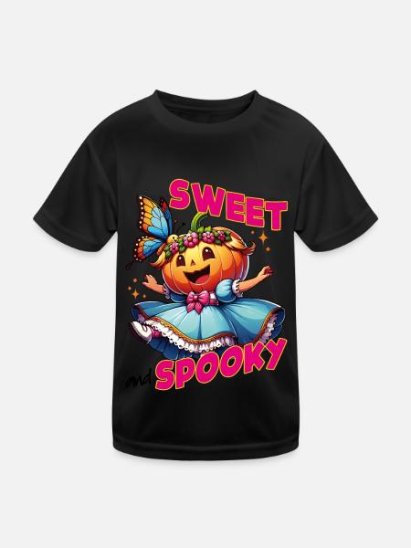 Mignonne princesse d’Halloween avec papillon - T-shirt sport Enfant - noir - Devant