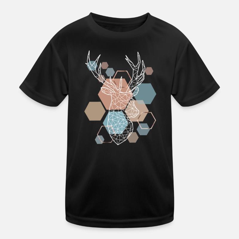 Low Poly Art Deer Triangle Streetwear Aesthetics Kids Functional T-Shirt