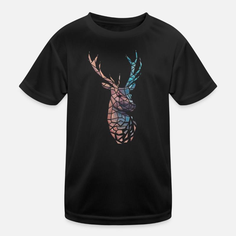 Low poly deer gradient Kids Functional T-Shirt