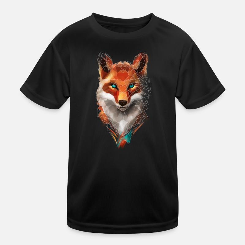 Low Poly Art Fox Wild Animal Polygone géométrique T-shirt sport Enfant