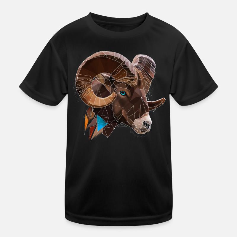 Cool Low Poly Bélier | Signe du zodiaque | Triangle T-shirt sport Enfant