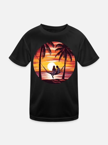 Oase Der Entspannung - Kinder Funktions-T-Shirt - Schwarz - Vorne