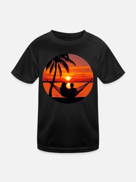 Oase Der Entspannung - Kinder Funktions-T-Shirt - Schwarz - Vorne