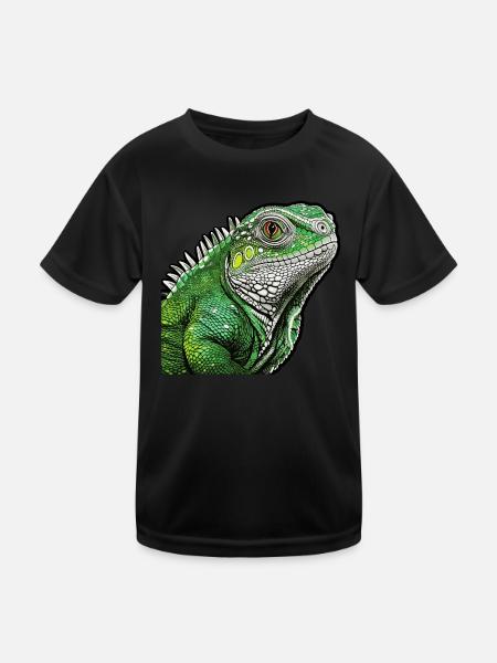 Iguana - Emerald Odyssey - Kids Functional T-Shirt - black - Front
