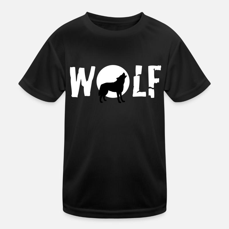 wolf_092011_c_2c - T-shirt sport Enfant - noir