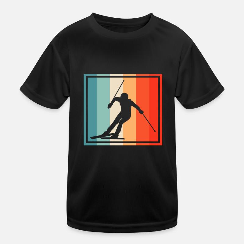 Ski Retro Kinder Funktions-T-Shirt