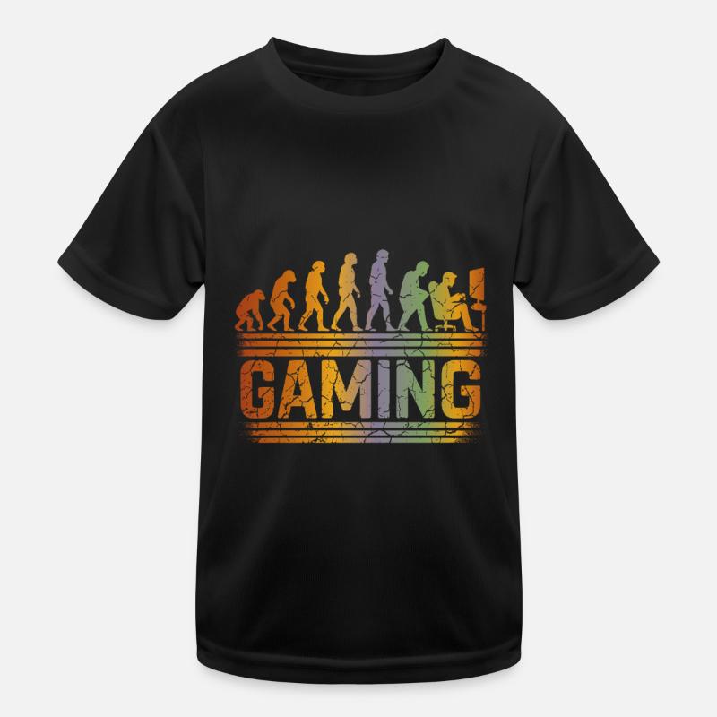 Evolution Gaming Shirt - Kinder Funktions-T-Shirt - Schwarz