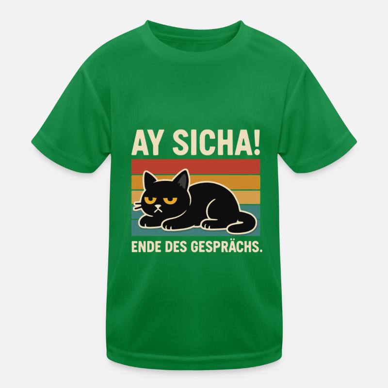 Ay Sicha Katze Retro Kinder Funktions-T-Shirt