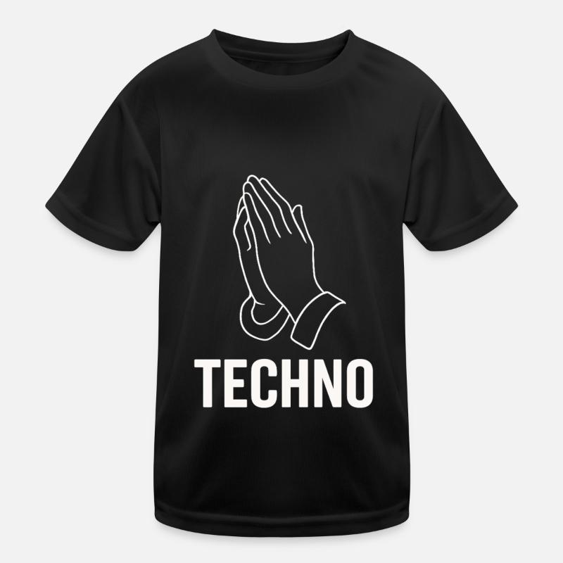 Techno Prayer – Pray for Bass Kids Functional T-Shirt