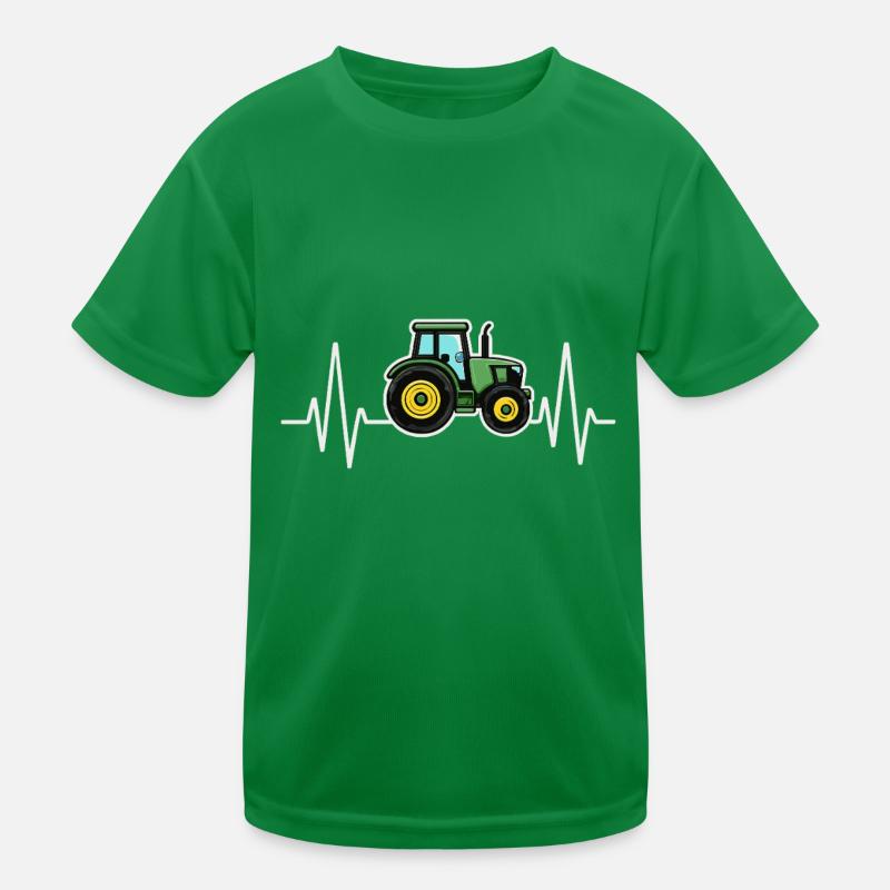 Tractor heartbeat design Kids Functional T-Shirt