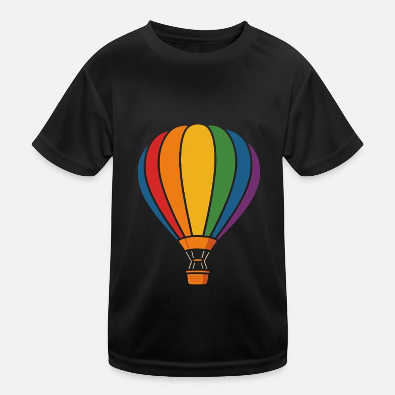 Regenbogen Heißluftballon – Abenteuer Luft Kinder Funktions-T-Shirt