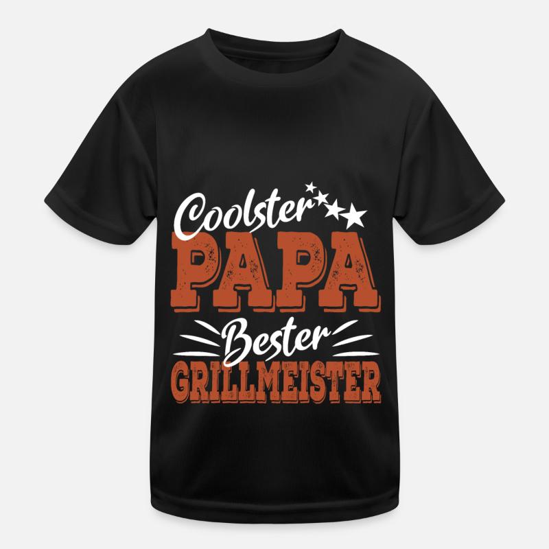 Coolster Papa Bester Grillmeister Grillsaison Dad Kinder Funktions-T-Shirt