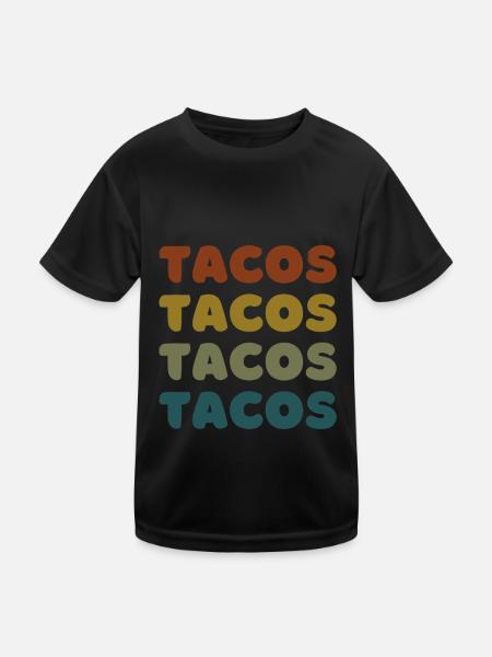 Vintage Taco Fiesta Delight - Kids Functional T-Shirt - black - Front