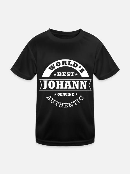 Johann der Welt bester personalisierter Name Johann - Kinder Funktions-T-Shirt - Schwarz - Vorne