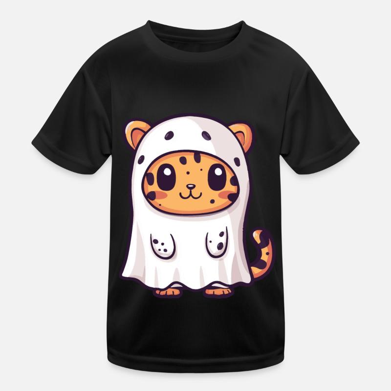 Leopard Halloween Comic Geist Kinder Funktions-T-Shirt