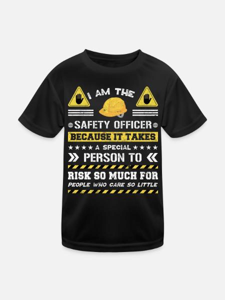 Safety Manager Safety Officer - Kids Functional T-Shirt - black - Front