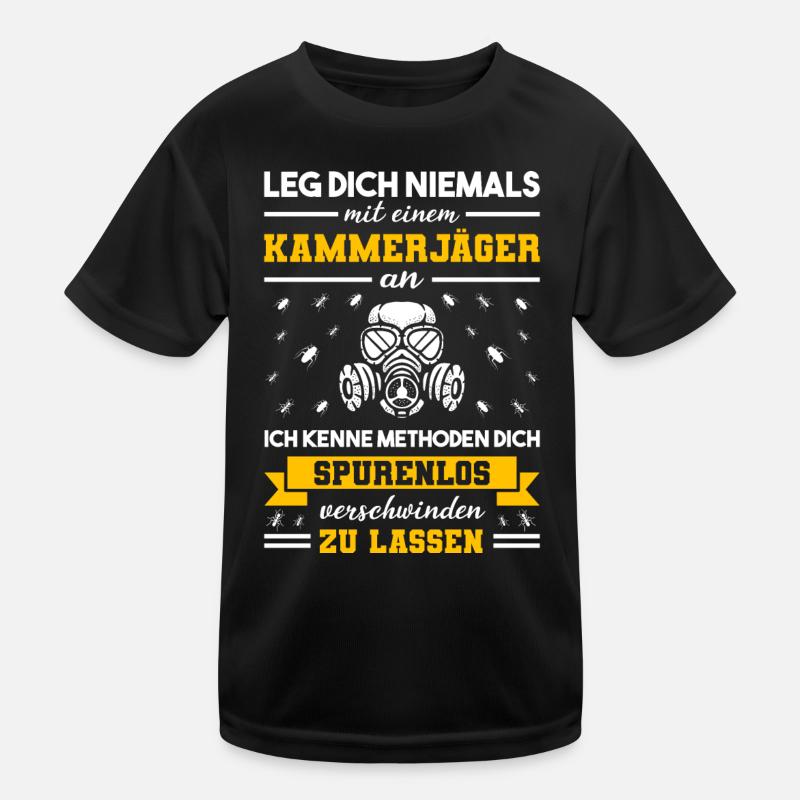 Kammerjäger Schädlingsbekämpfer - Kinder Funktions-T-Shirt - Schwarz