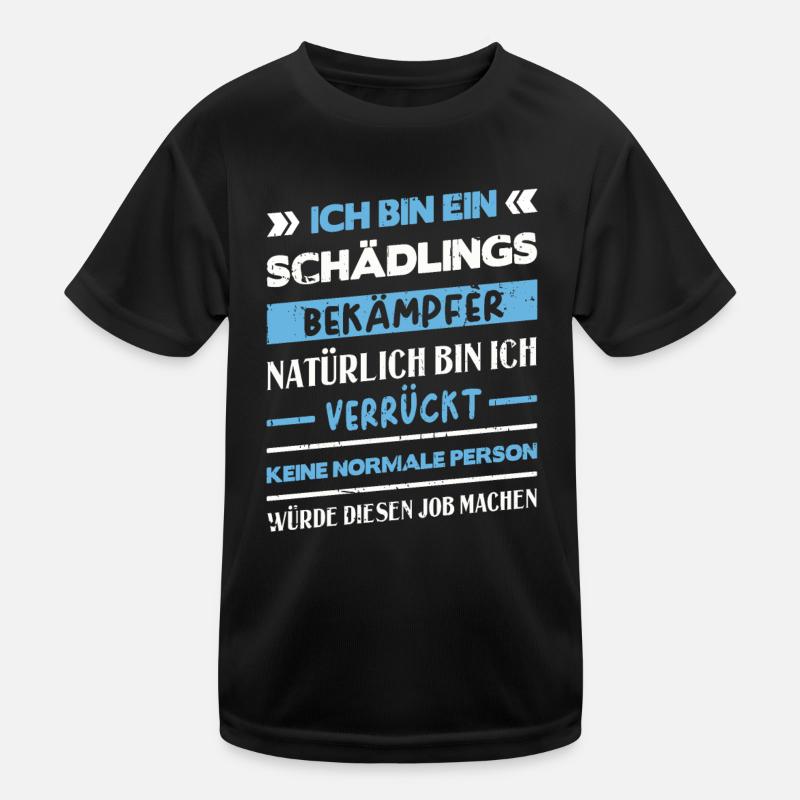 Kammerjäger Schädlingsbekämpfer - Kinder Funktions-T-Shirt - Schwarz