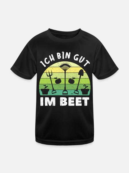 Gärtner Ich Bin Gut Im Beet - Kinder Funktions-T-Shirt - Schwarz - Vorne