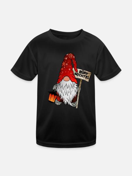 Office Gnome Christmas Gnome - Kids Functional T-Shirt - black - Front
