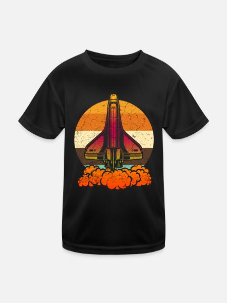 Navette spatiale - T-shirt sport Enfant - noir - Devant