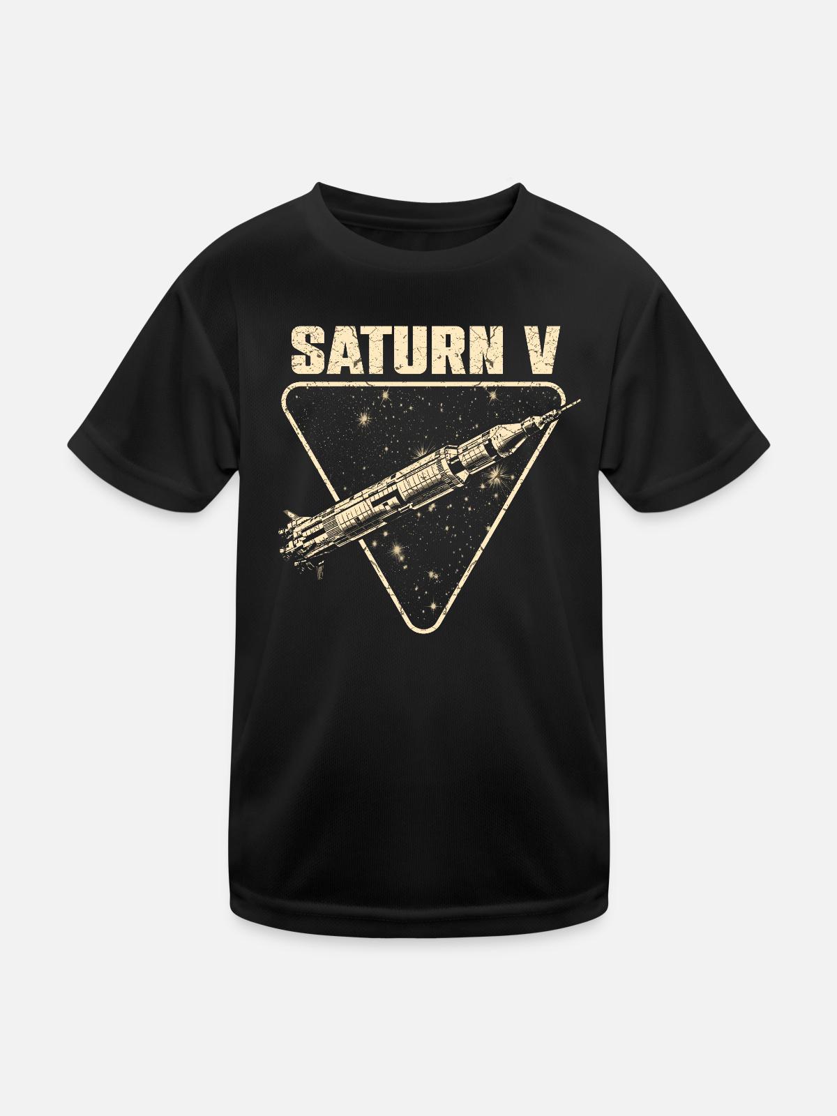 Saturn V Rocket - Kids Functional T-Shirt - black - Front