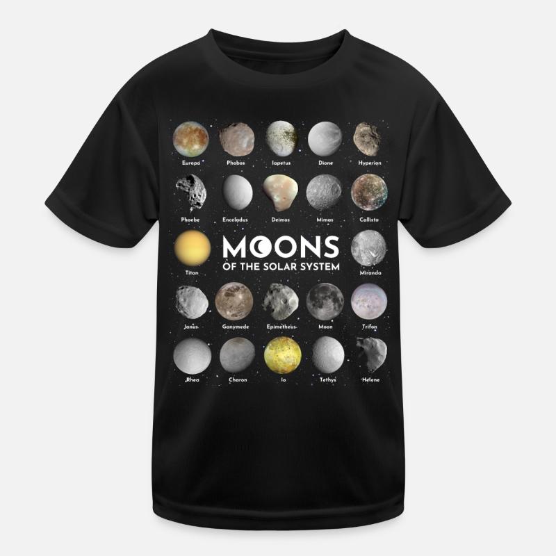 Moons of the Solar System Kids Functional T-Shirt