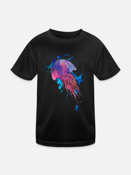 Méduse - T-shirt sport Enfant - noir - Devant