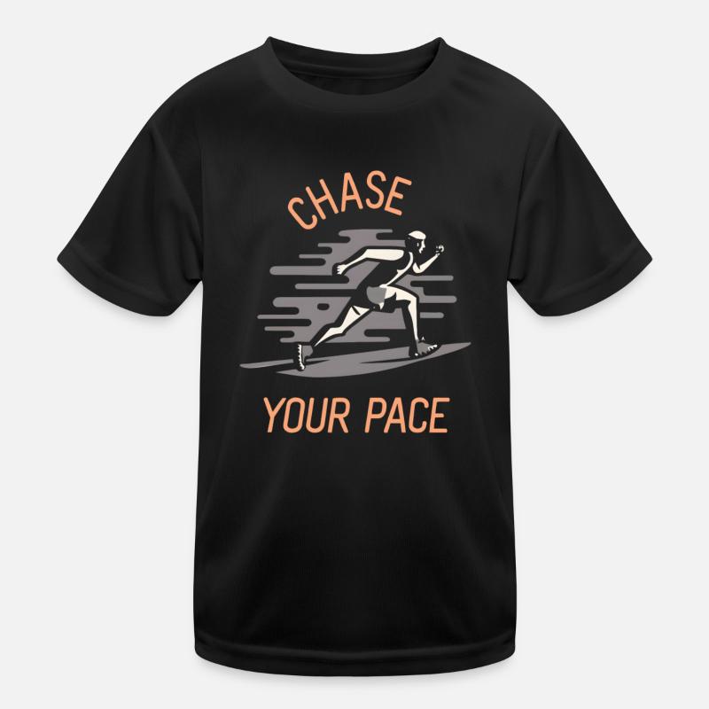 Chase Your Pace Running Design Kids Functional T-Shirt