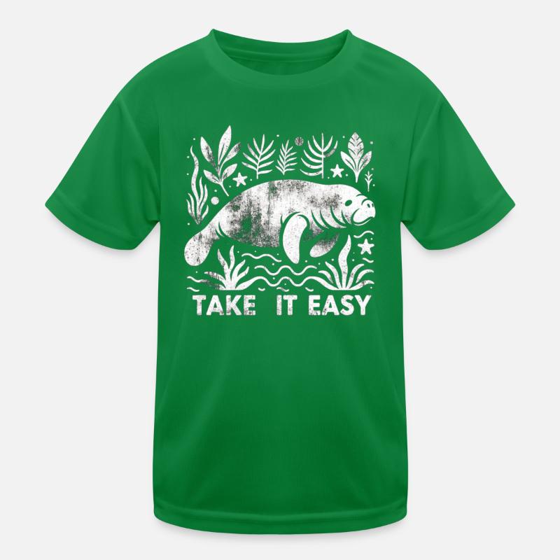 Seekuh Manatee - Take it easy Kinder Funktions-T-Shirt