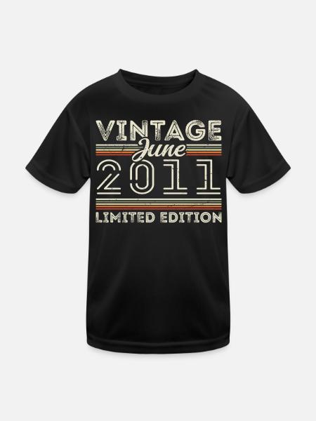 Juin 2011 Cadeau d’anniversaire de juin Juin 2011 - T-shirt sport Enfant - noir - Devant