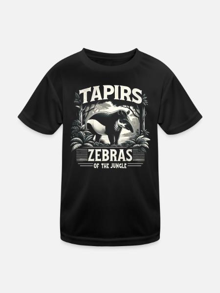 Tapire - Die Zebras des Dschungels - Kinder Funktions-T-Shirt - Schwarz - Vorne