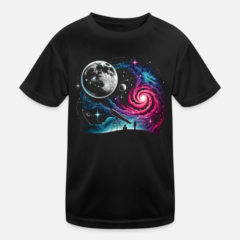 Astronomy Telescope Space Kids Functional T-Shirt