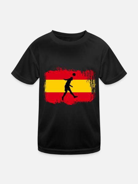Football Spain Sports - Kids Functional T-Shirt - black - Front